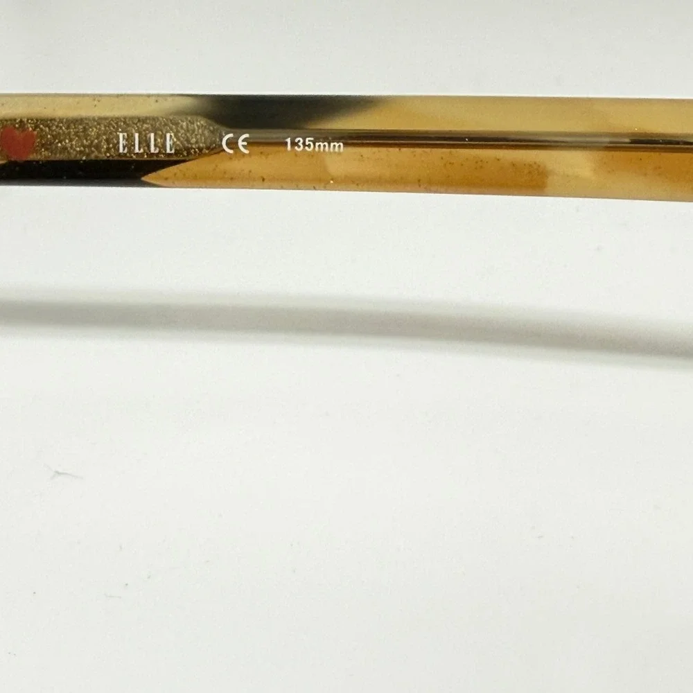 Elle Womens Cat Eye Sunglasses Black Gold Glitter Tortoise EL18995 BK 54-17-135